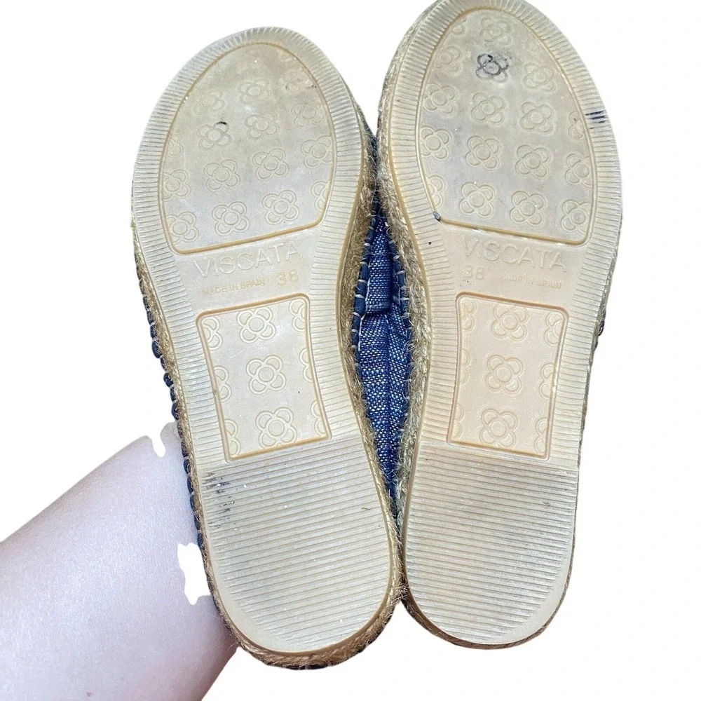 VISCATA Barcelona Canvas Espadrilles Sz 38 Handmade‎ Stripe Multicolor Comfort